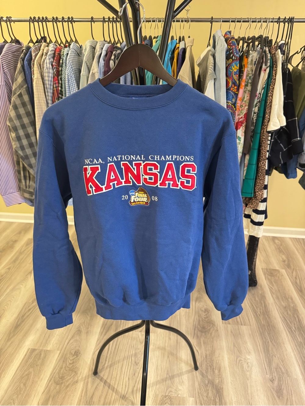 Champion Blue Kansas NCAA National Champions Crewneck Sweatshirt